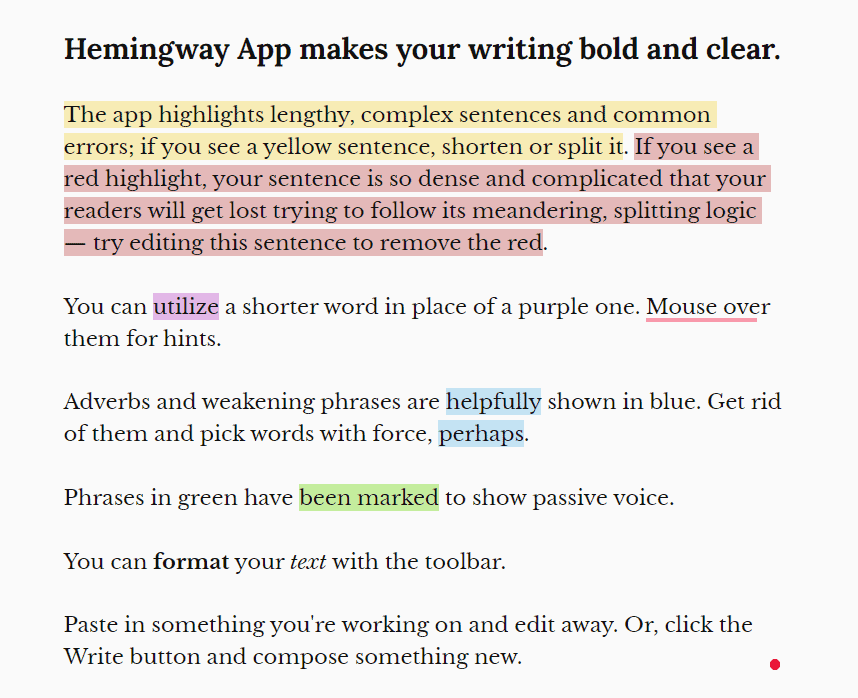 Hemingway App