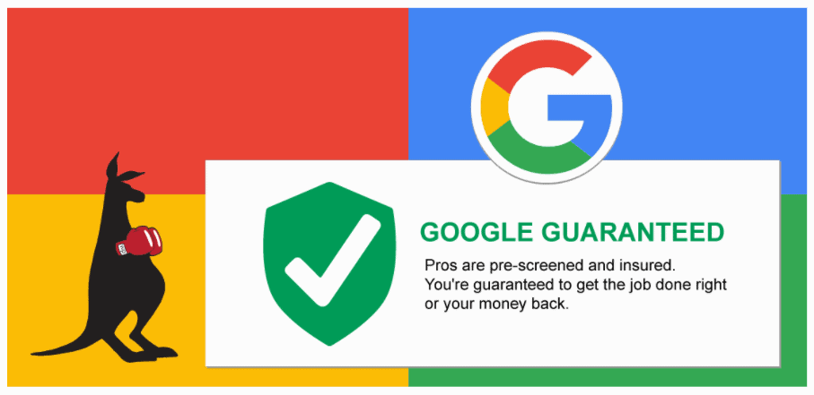 Screenshot og Google Guaranteed banner.
