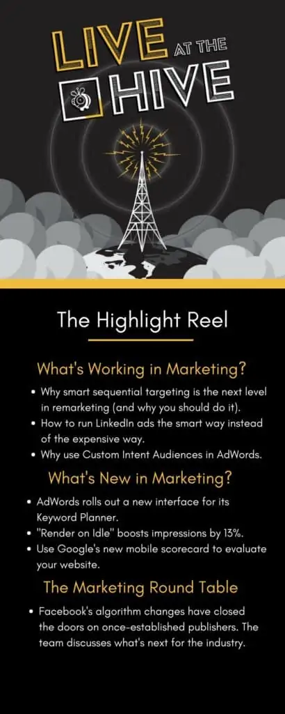 Live at the Hive Episode 17 Summary for the startup marketing podcast