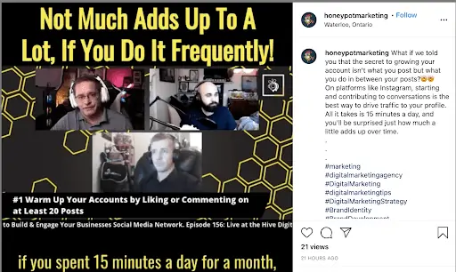 - digital marketing for growing businesses by honeypot marketing Live at the Hive video clip, headline is