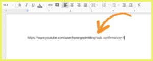 paste channel url into a document
