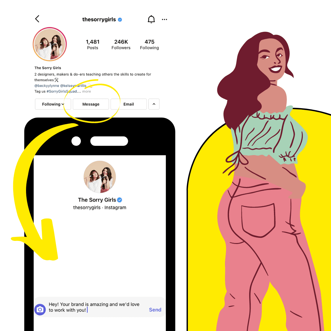 Sorry Girls Instagram Post with graphic of a girl
