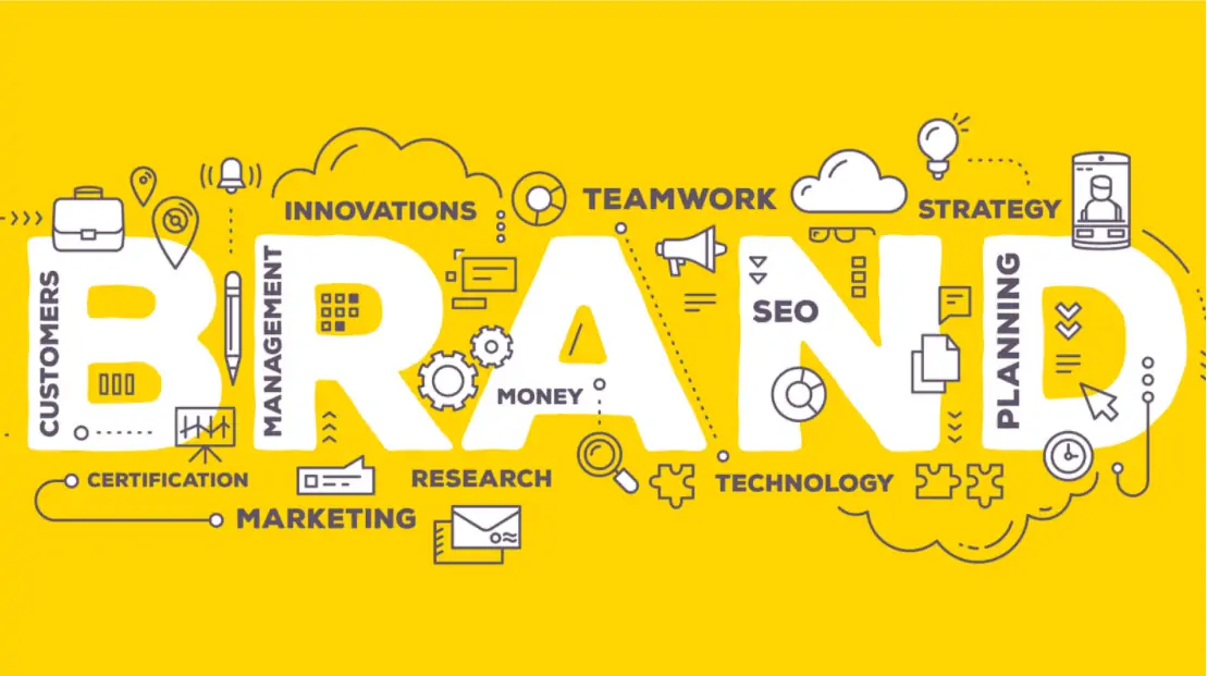 - digital marketing for growing businesses by honeypot marketing brand graphic showing the many elements that make a brand.