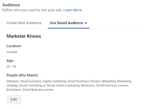 - digital marketing for growing businesses by honeypot marketing Screenshot of custom facebook audience creation window.