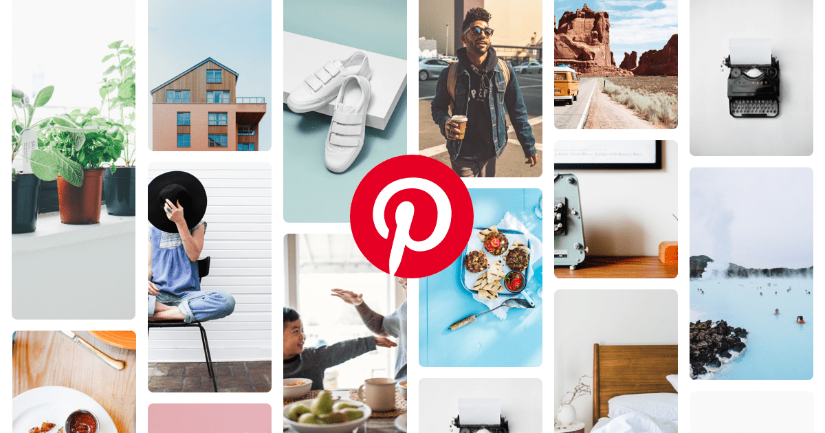 Pinterest image collage with logo in center