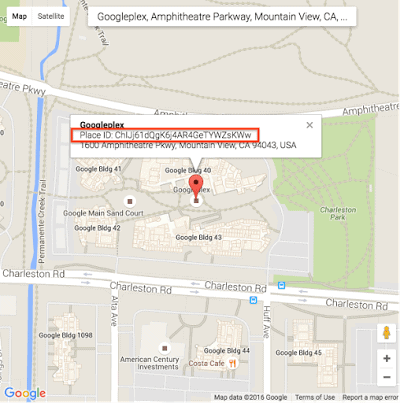 Googleplex location on Google Maps