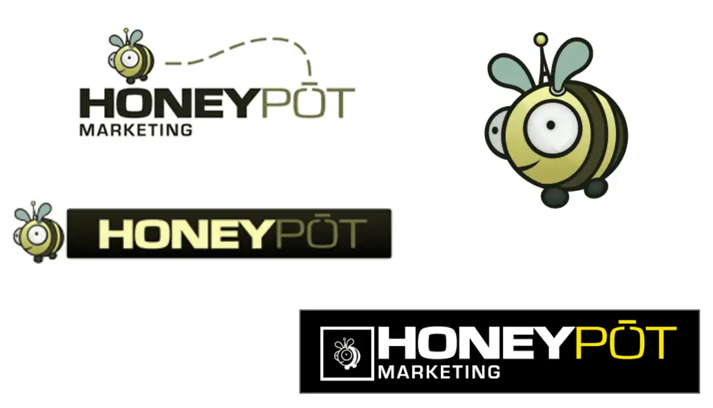 - digital marketing for growing businesses by honeypot marketing Honeypot logo variations.