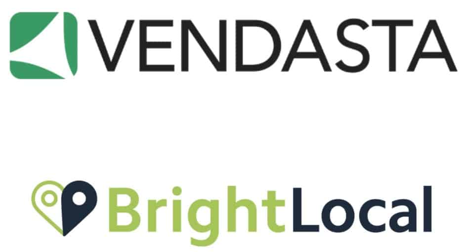 Logos of Vendasta and Bright Local.