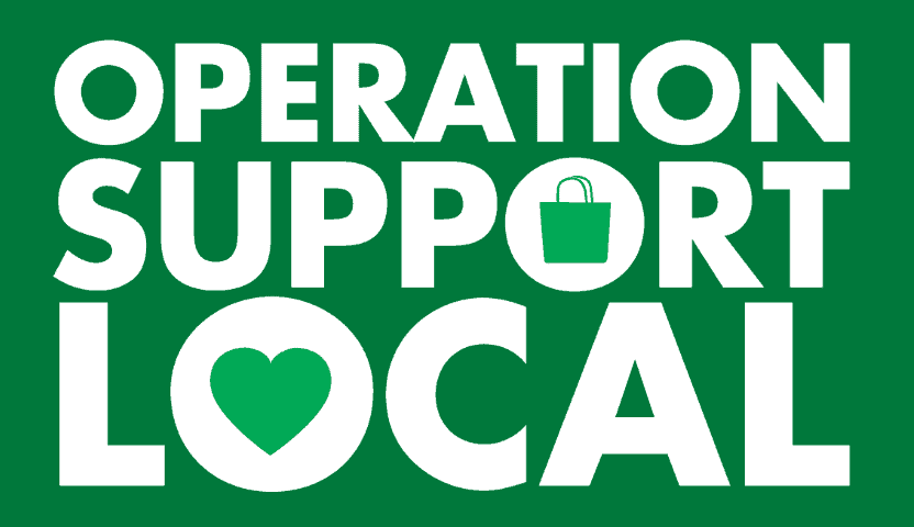 Operation support local logo on green background.