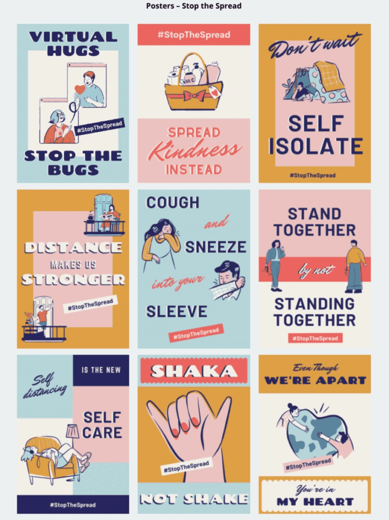 Image showing 9 feel good poster templates to be used in Canva.