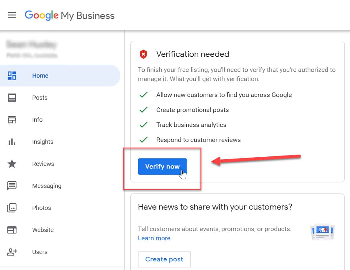 i want to verify my business on google