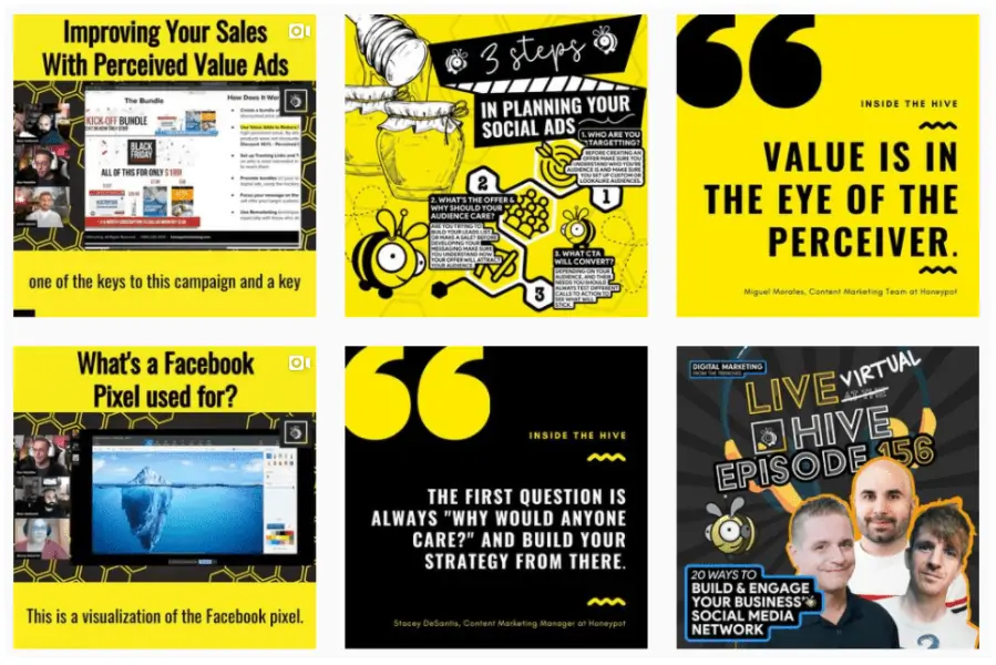 - digital marketing for growing businesses by honeypot marketing Screenshot of Honeypot Instagram.