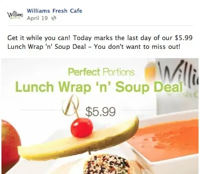 Williams Soup and Sandwich Deal