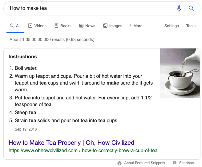 zero click search example 1